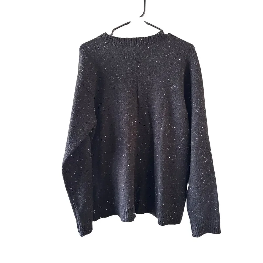 Karen Scott Black Reindeer Christmas Sweater Women Sz XL